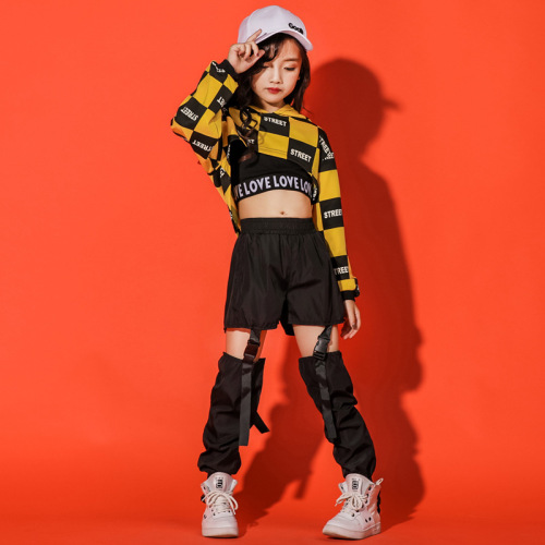 Korean Children's Jazz Dance Set Tank Top Hip Hop Clothes Hip-Hop Girls Street Dance Trendy Costume Performance Outfit