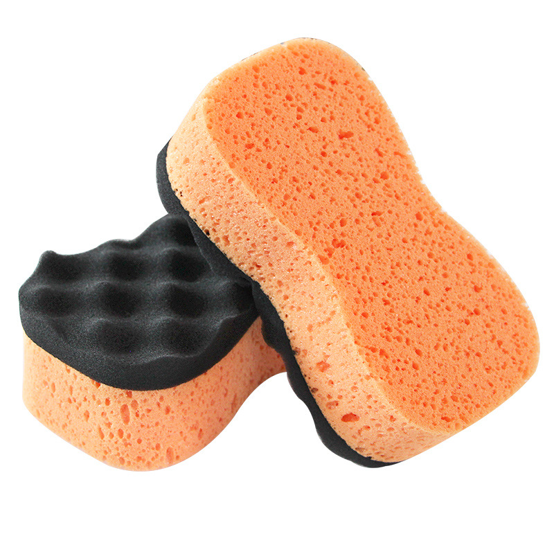 双色波浪8字海藻绵 洗车海绵 珊瑚海绵 蜂窝汽车海绵  厂家批发