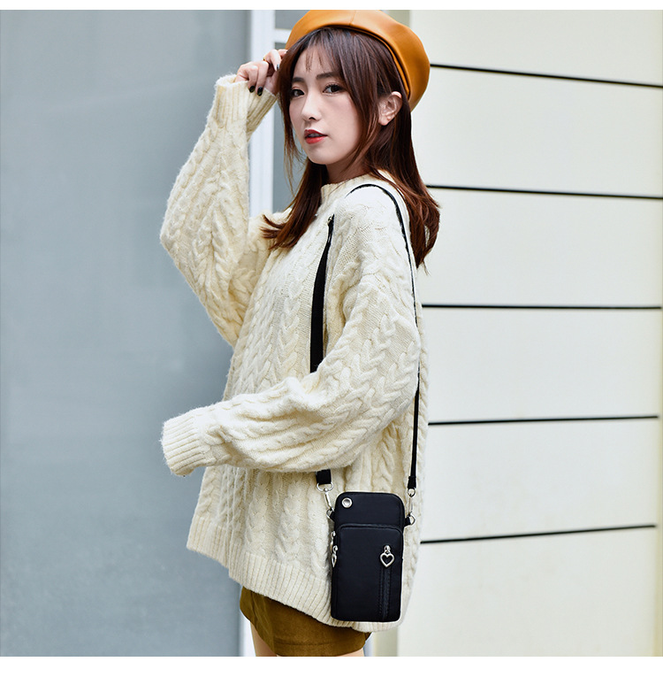 112g Weight Polyester Lining Material Zipper Closure Type Single Shoulder Strap Strap Type Phone Wallet Bags Type Daily Occasion Oxford Cloth Material Solid Color Pattern All Seasons Season Unisex Gender Fashion Style Square Shape Unisex All Seasons Oxford Cloth Fashion Phone Wallet 无