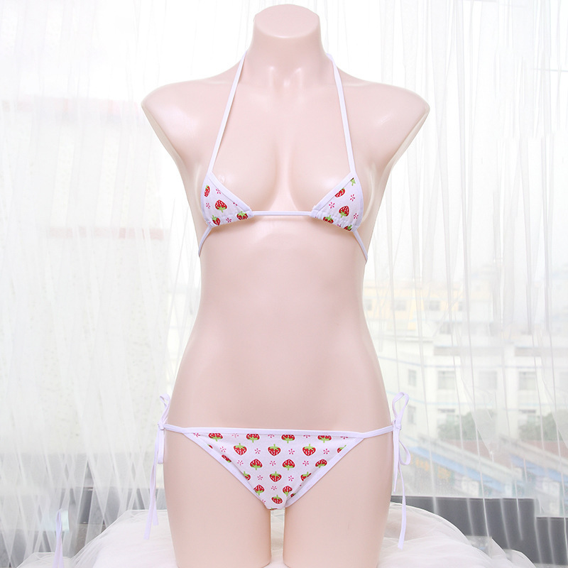 Two-dimensional Clothing Strawberry Three-point Bikini Strap Cotton Split Bikini Set Strap Underwear