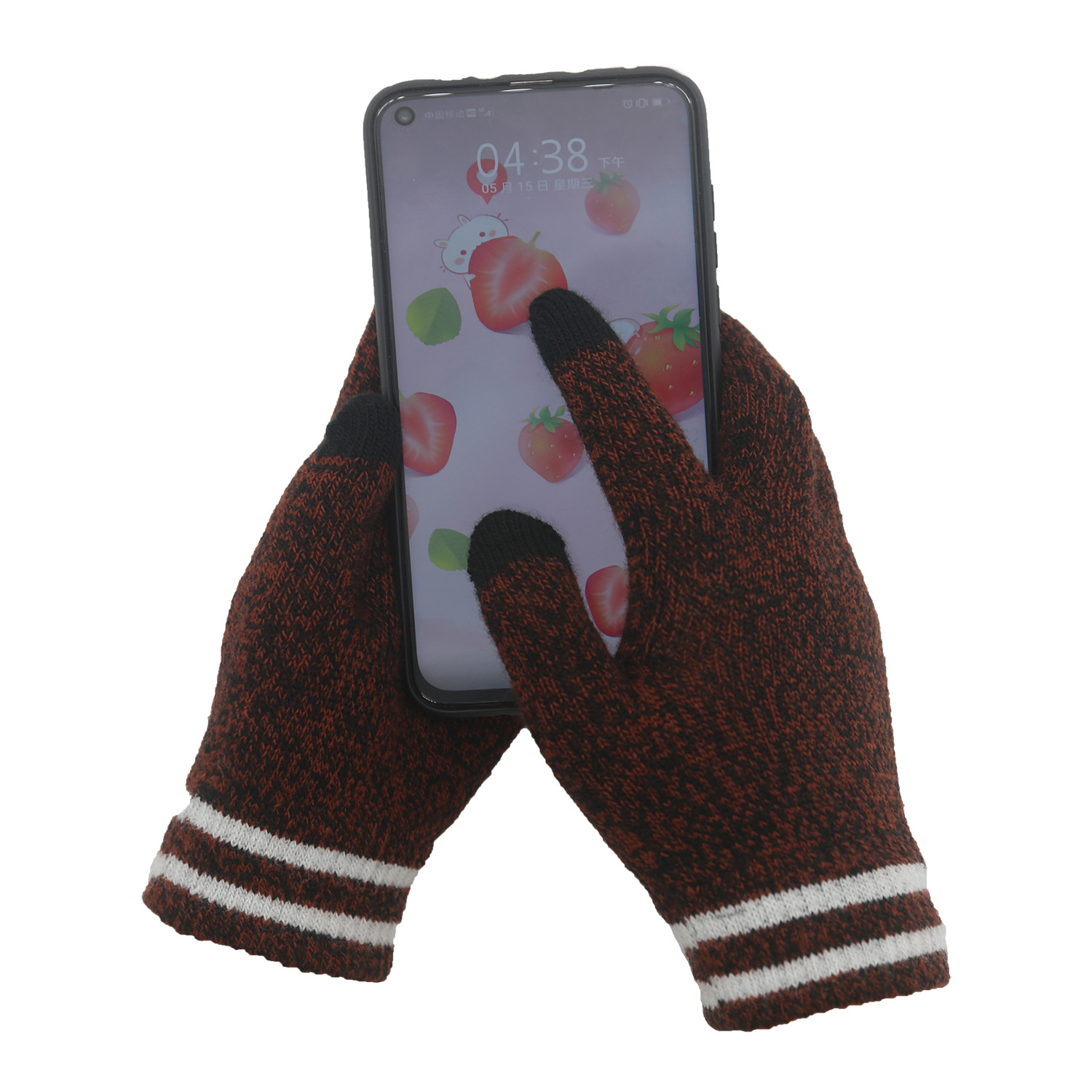 新材料再生纱环保手机可触屏手套针织男女通用厂家直供