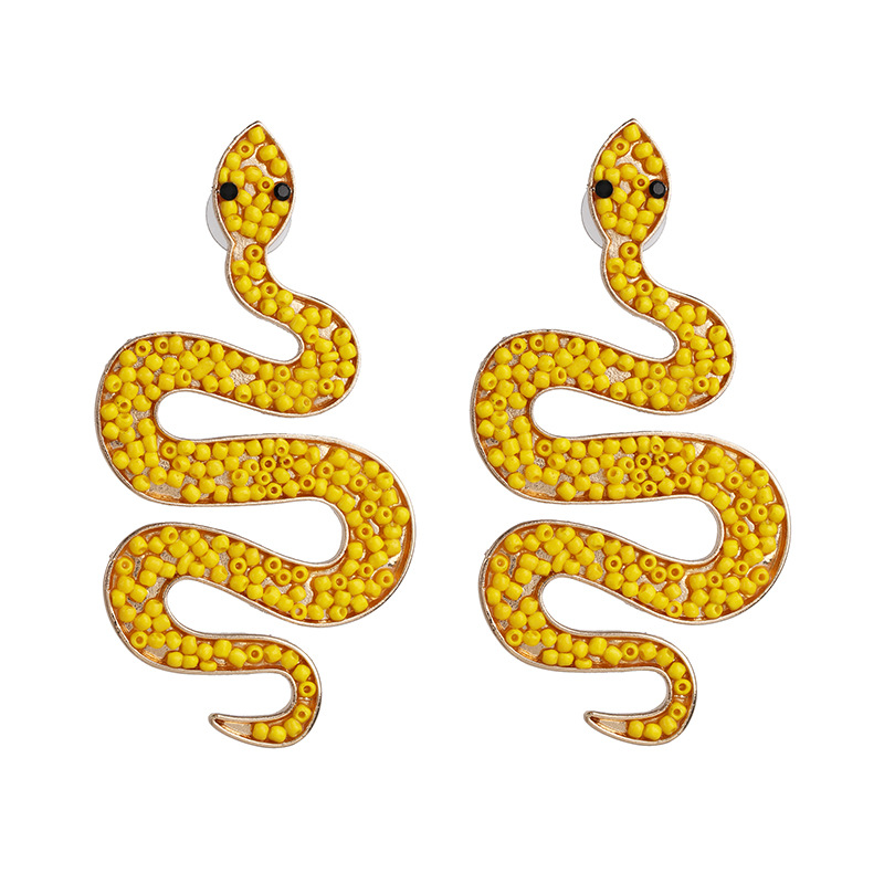 New Snake Earring Fashionable Wild Bead Earrings display picture 11