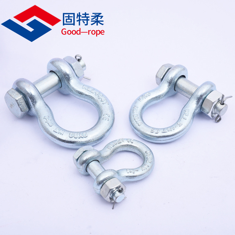 厂家供应多规格美标美式卸扣G2130弓形带螺母合金卸扣锁扣卡扣