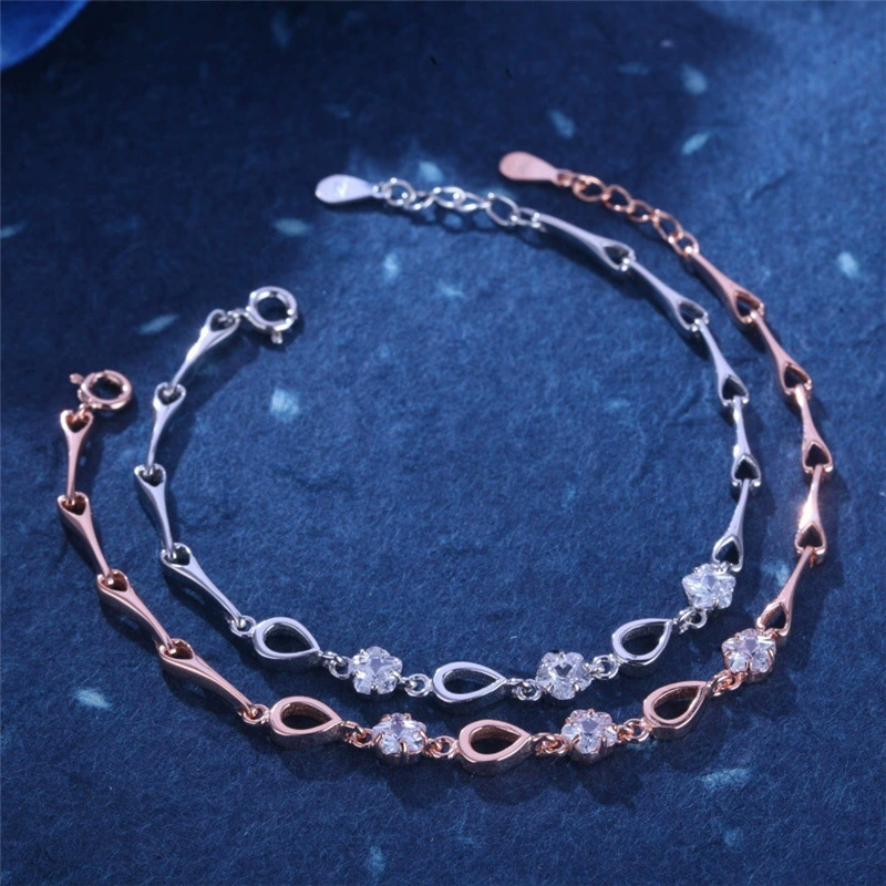 Серебряный браслет, модная вставка из камня, цирконий, образец серебра 925, корейский стиль, городской стиль, яркий запоминающийся стиль