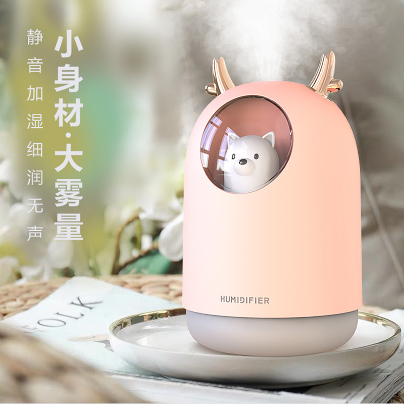 萌宠加湿器家用静音卧室大容量办公室孕妇空调婴儿usb香薰机|ru