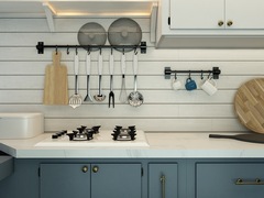 Kitchen pendant punch-free storage rack space aluminum multi-functional hook pot lid knife towel rack bathroom hook rack