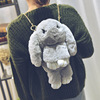 2019 Autumn and winter leather and fur Rabbit hair lovely Play dead One shoulder Bag Korean Edition Plush Inclined shoulder bag
