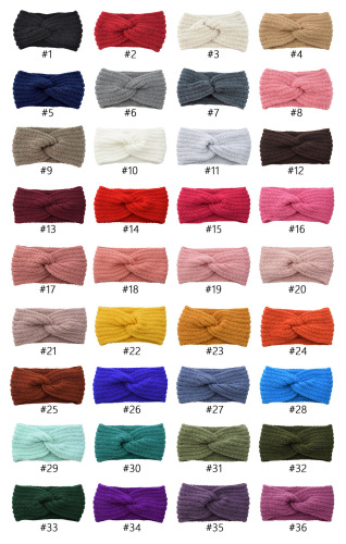 European and American knitted cross-hair headband ear protection headband hand-knitted headband flat fashion warm autumn and winter hair accessories