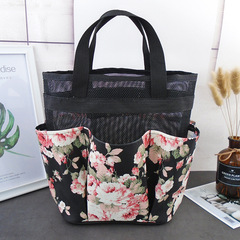 Mesh bath basket for women, portable hand-held toiletries storage bag, foldable bag, fitness bath bag, swimming bath basket