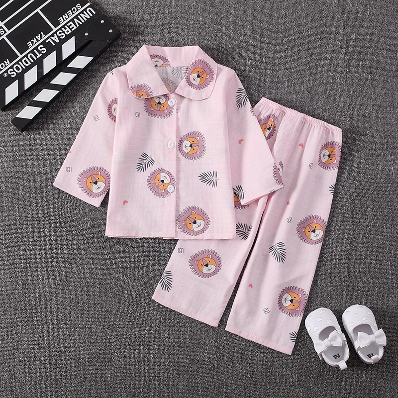Spring girl pajamas Thin section children Home Furnishings Boy children baby Home service package On behalf of