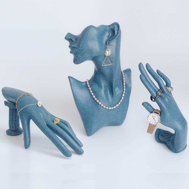 Hand Pattern Artistic Style Resin Artistic Hand Rings Bracelets Earrings