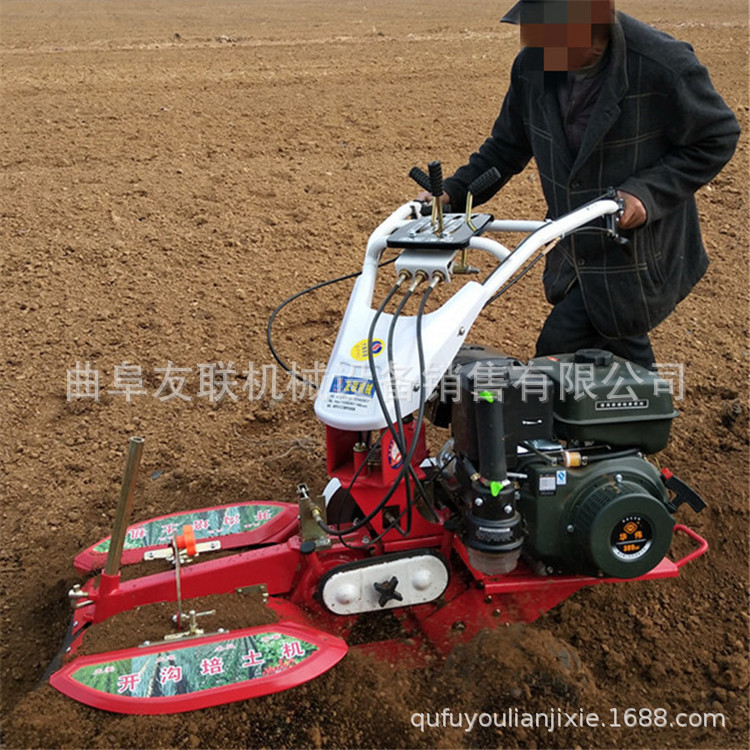 手推式果园微耕机 大葱开沟封葱机 多功能手推式黄姜培土机A