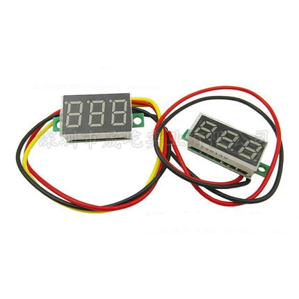 0,28-дюймовый сверхмалый цифровой измеритель напряжения постоянного тока, цифровой дисплей, регулируемый двухпроводной DC2.5-40V защита от обратного подключения