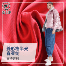 供应按需定 制68g240T菱形格半光春亚纺面料校服羽绒服防寒服面料