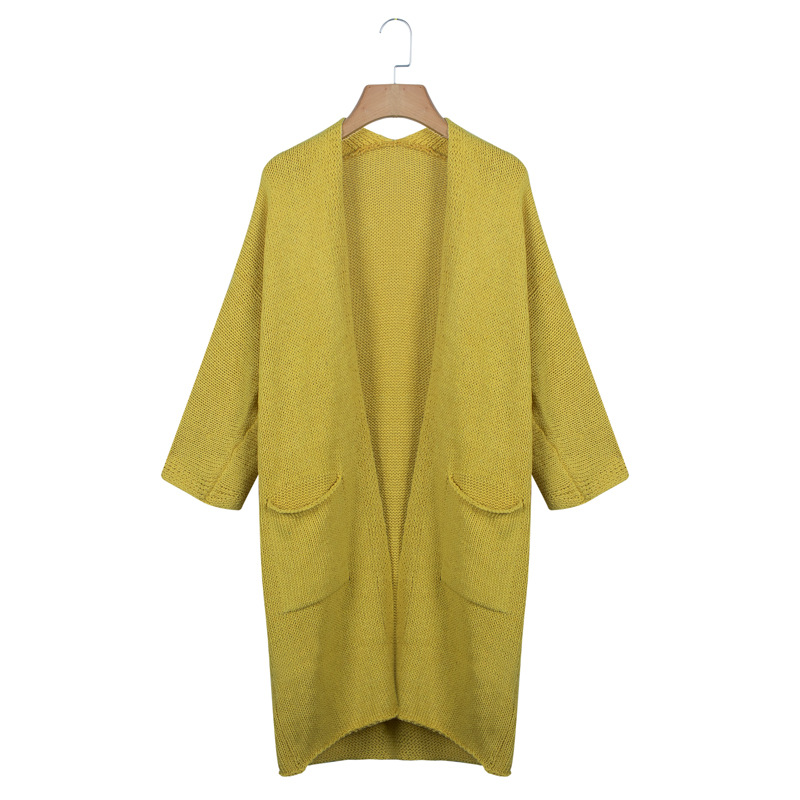 new fashion fall/winter solid color casual mid-length sweater coat NSLK53442