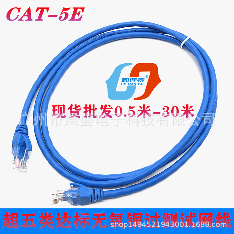 批发超五类双绞线 CAT5E网络跳线成品宽带网络连接线5/10/30/1米