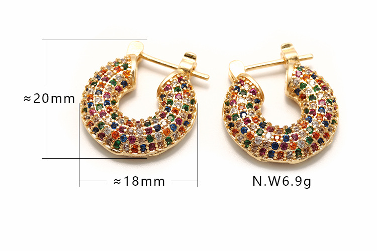 fashion goldplated zircon color copper earrings wholesalepicture1