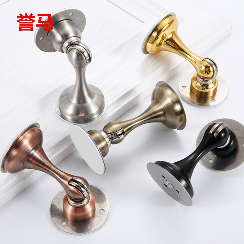 誉马门吸强磁 免打孔不锈钢家装静音墙吸防撞黑色门吸亚马逊同款