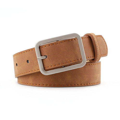 Korean style new simple and versatile square buckle imitation leather popular belt fashion belt retro student belt wholesale
