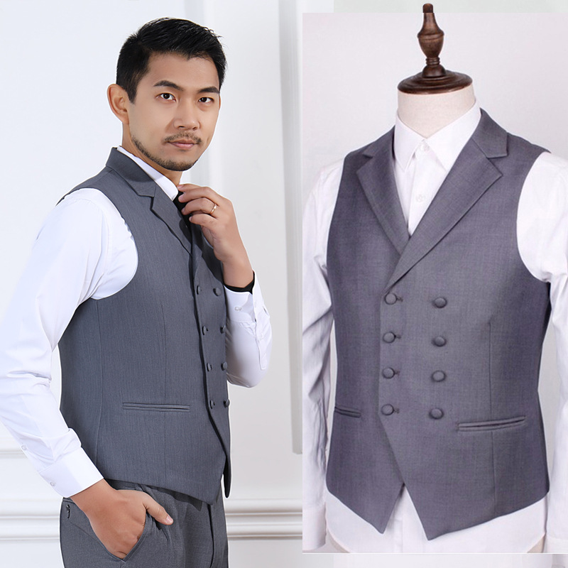 双排扣西装马甲男西服背心秋冬坎肩韩版潮马夹发型师休闲潮牌马甲