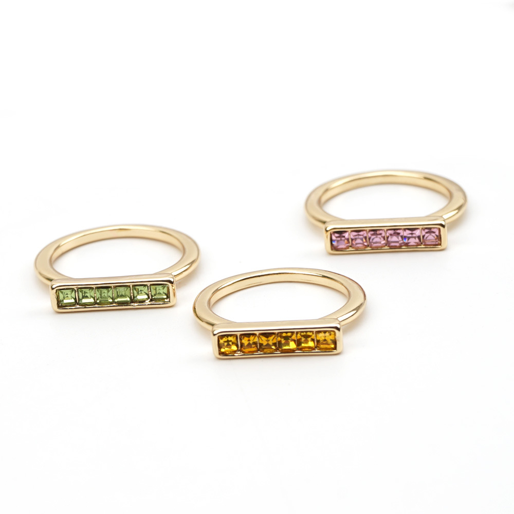 Simple Style Shiny Geometric Rhinestones Alloy Wholesale Rings display picture 2