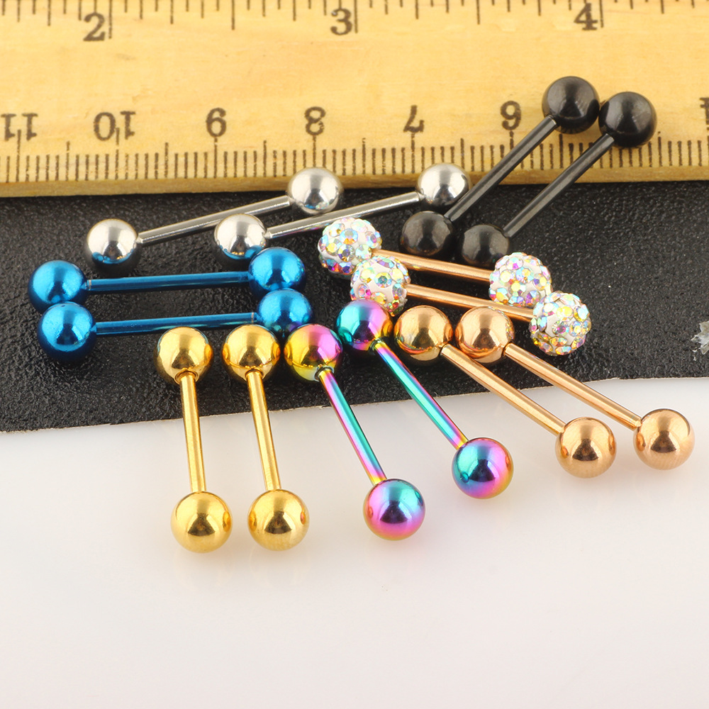 16G labret stud size and finish detail