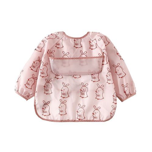 Children's smock long-sleeved waterproof reverse dressing baby eating clothes baby bib eating pocket painting clothes manufacturer wholesale