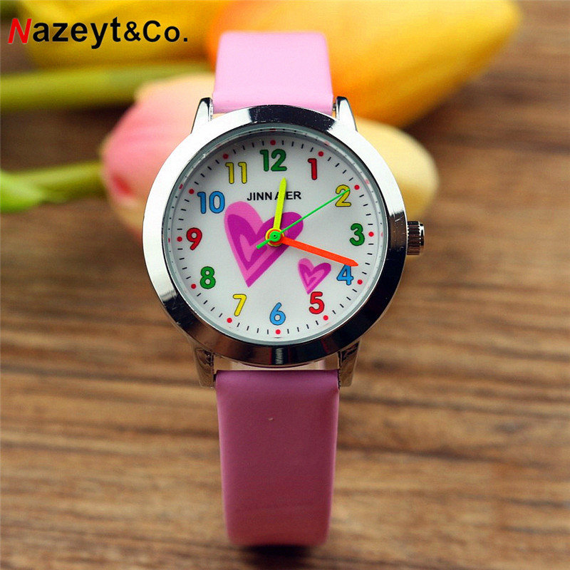 In stock cute cartoon love primary and secondary school students Belt watch simple digital quartz children's watch Generation hair
