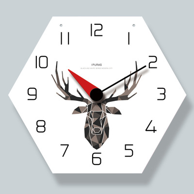 餐厅墙面挂墙钟表卧室房间创意挂钟超静音无声ins时钟挂表壁钟|ms