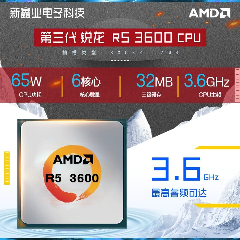 CPU (AMD) Ryzen 5 3600 — 3.6 ГГц, 6 ядер, разъем AM4, бывший в употреблении свободный процессор