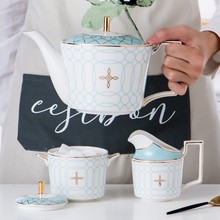 歐式居家咖啡具套裝餐廳陶瓷下午奶茶紅茶壺杯碟糖盅奶缸廠家直銷