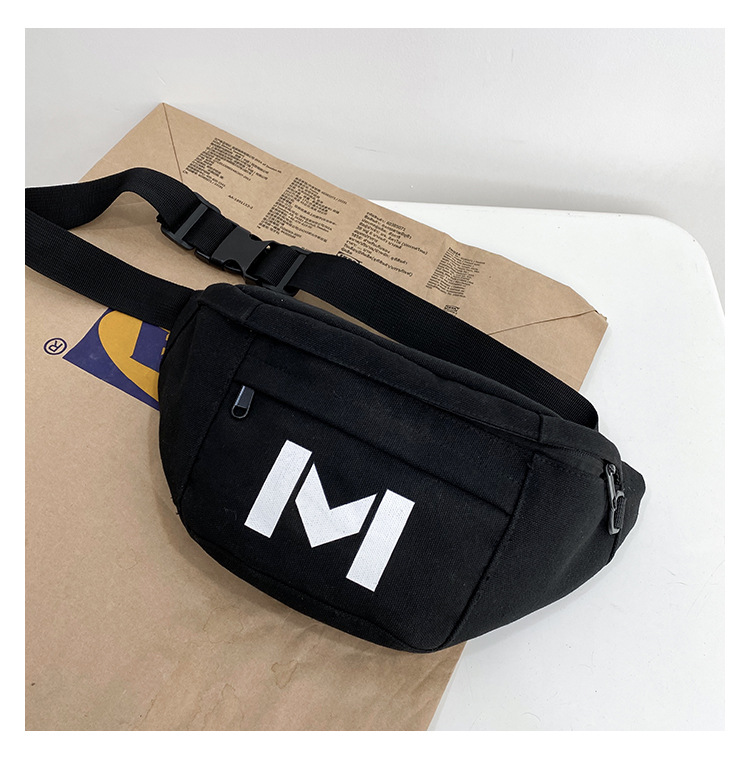 Korean New Fashion Student Wild Canvas Chest Bag Casual Messenger Bag Wholesale display picture 13