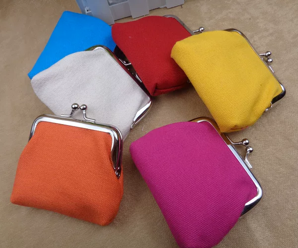 Factory direct 3 inch canvas coin purse 12 according to fabric coin bag solid color small gift bag