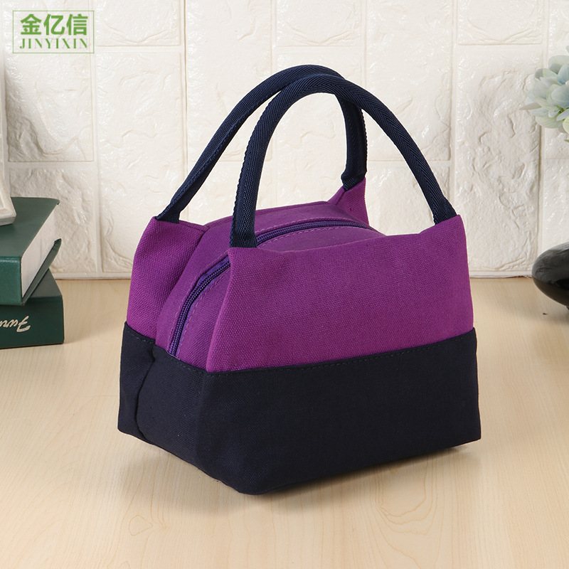 廠家現貨時尚休閑女包帆布手提包可愛便當包撞色飯盒袋新款媽咪包