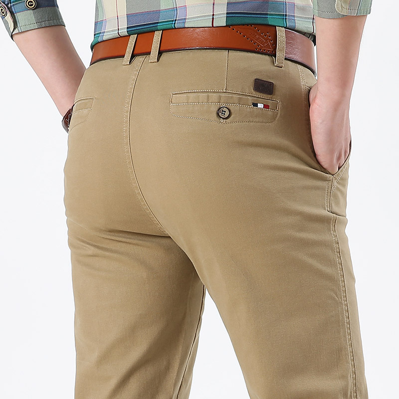 Pantalones casuales transfronterizos de los hombres sueltos pantalones rectos de los hombres de negocios de mediana edad estiramiento pantalones de los hombres del todo-fósforo pantalones sueltos al por mayor 8898