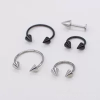 Серебряные серьги-конусы из нержавеющей стали C-подошвовые иглы тонкие наконечники простые плоские головки маленькие серьги женские женские