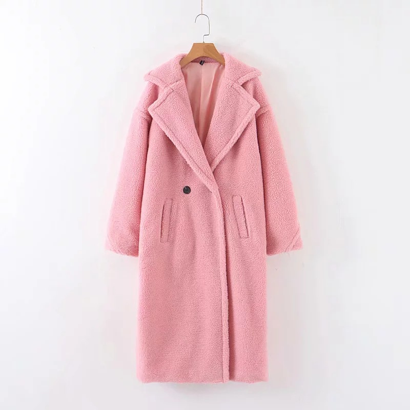 Trend Solid Color Long Cotton Coat NSHS61573