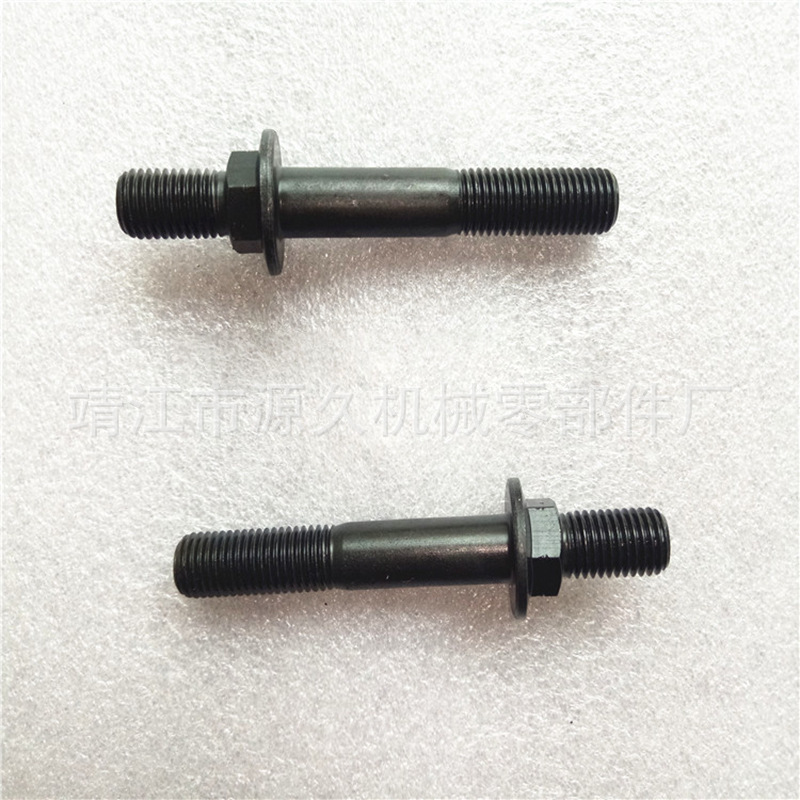 直销双头螺栓 现货批发六角双头法兰面螺栓M5-M10 带齿防松螺栓