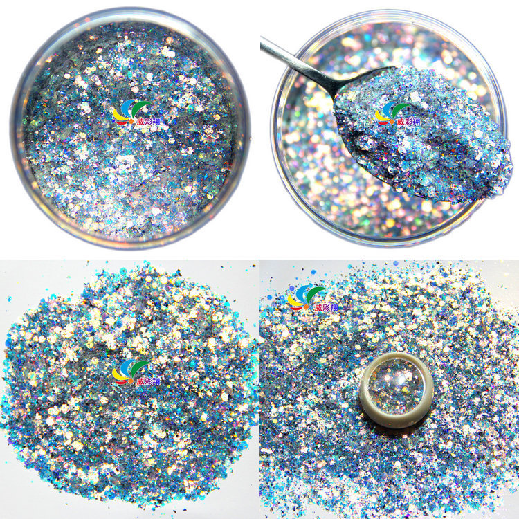 Wholesale of gold onion powder, sequins, hexagonal heart, five-pointed star, irregular-shaped laser colored PET sequins, nail gold powder and glitter powder pic 26