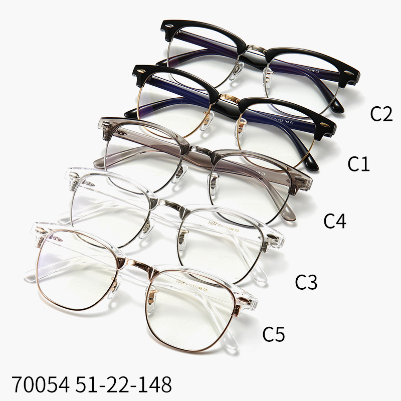 Las gafas de marco negro liso enmarcan las gafas lisas de los hombres gafas de miopía de medio Marco de las mujeres pueden equiparse con lentes gafas de cara grande marco ojos celebridad en línea