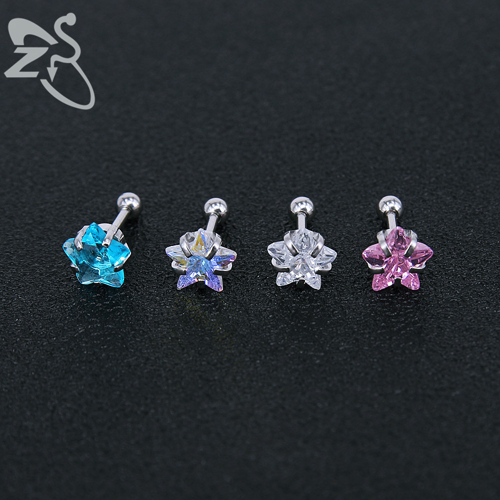 European American Simple Thin Pole Auricle Fashion Zircon Earrings Versatile Ear Bone Women's Ear Jewelry Titanium Steel Ear Needles Earrings Wholesale detail image 9