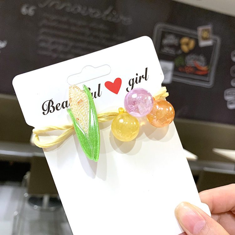 Cute Fruit Hair Rope Summer Fresh Strawberry Head Rope Korean Hair Ring Rubber Band Women display picture 1