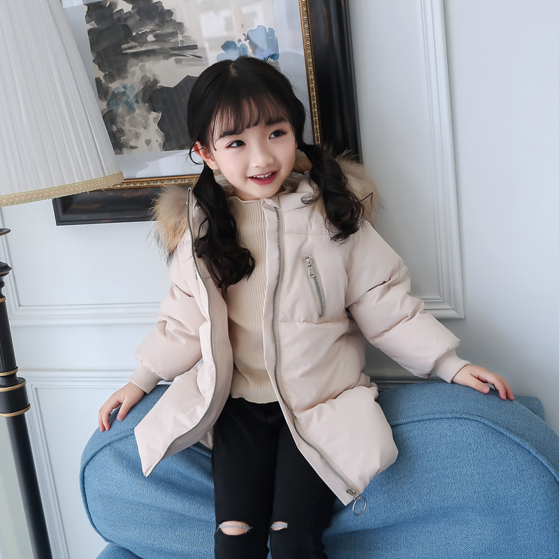 2019 new pattern children Down Jackets Children Solid Fur collar Down Jackets Mid length version men and women Same item Manufactor Direct selling