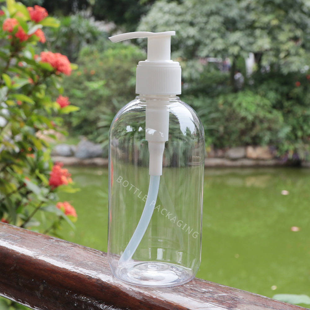 东莞吹塑工厂 透明包装洗发水250ml 500ml圆肩PET塑料洗手液瓶子