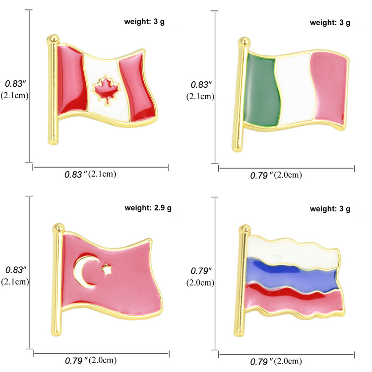 6g Weight Brooches Classification Daily, Street Occasion Alloy Material National Flag Pattern Unisex Gender Asymmetrical, Enamel Design Casual, Simple Style Style Casual Simple Style Pin National Flag Alloy Asymmetrical Enamel Unisex Brooches 无