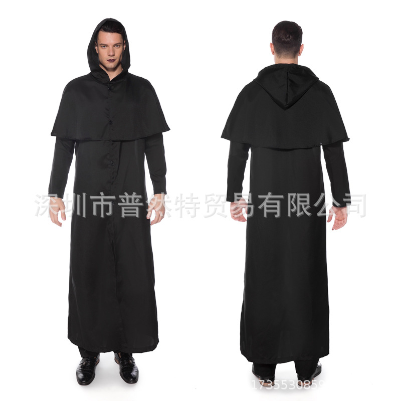 万圣节耶稣服装 男传教士牧师服 玛利亚 神父 修女服装十字牧师服