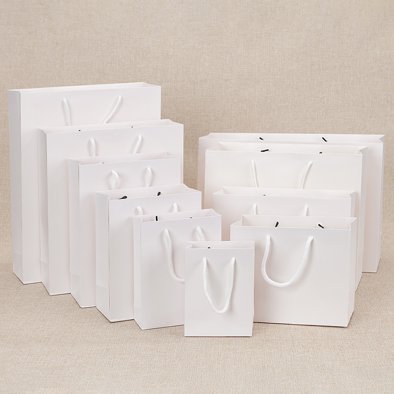 White cardboard bag clothing packaging t...