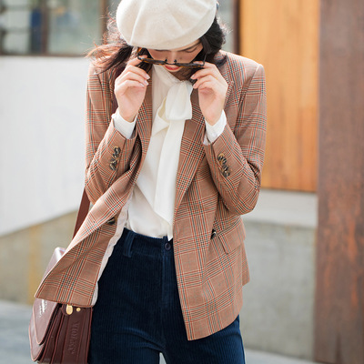 Chengyuhong 2019 Autumn and winter lattice Occupation commute fashion Self cultivation British style man 's suit coat 3062 3089