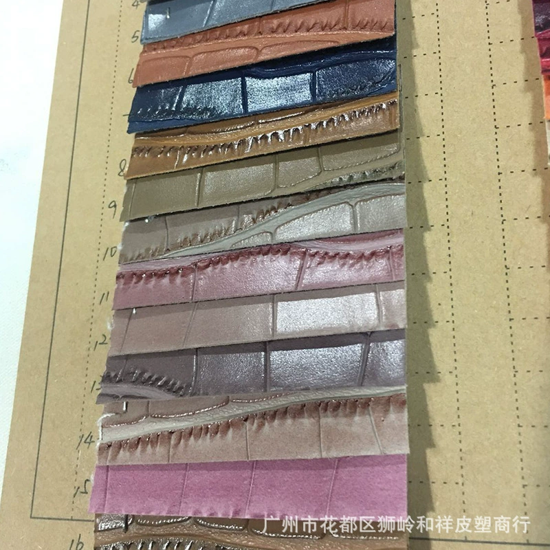 Crocodile pattern printing synthetic leather retro embossed artificial leather concave and embossed crocodile pattern PU leather
