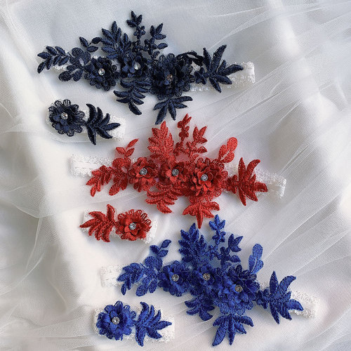 Multi-color original handmade bridal lace garters, rhinestone flower garters, sexy thigh rings, accessories LW38